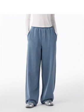 MUSINSA  Women's Pigment Wide Sweat Pants [Blue Gray]